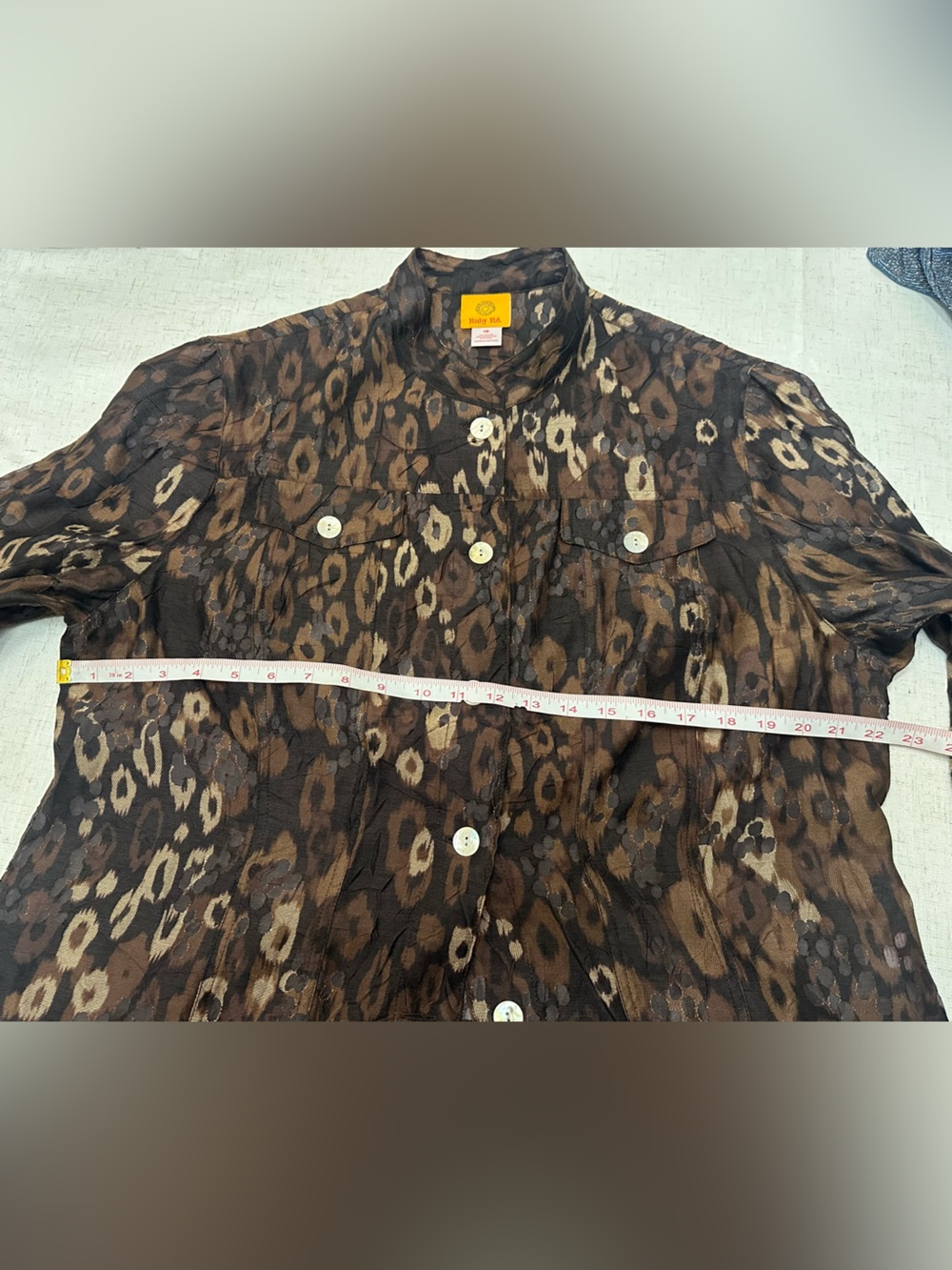 Ruby Rd. Brown Patterned Button-Front Blazer - Picture 7 of 9